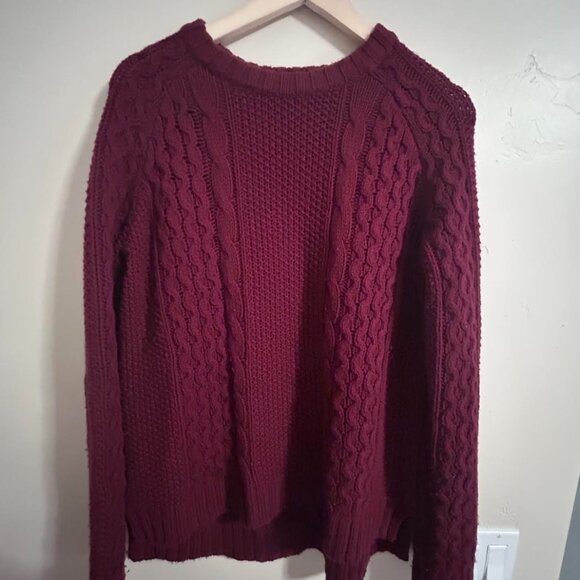 Theory Burgundy Cable Knit Sweater- Excellent Condition (side medium) - Picture 2 of 3
